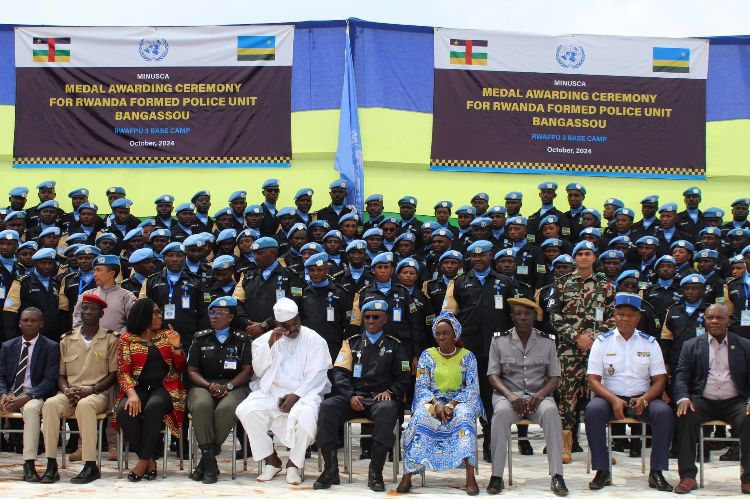 UN decorates 180 Rwandan Police peacekeepers in Central Africa Republic