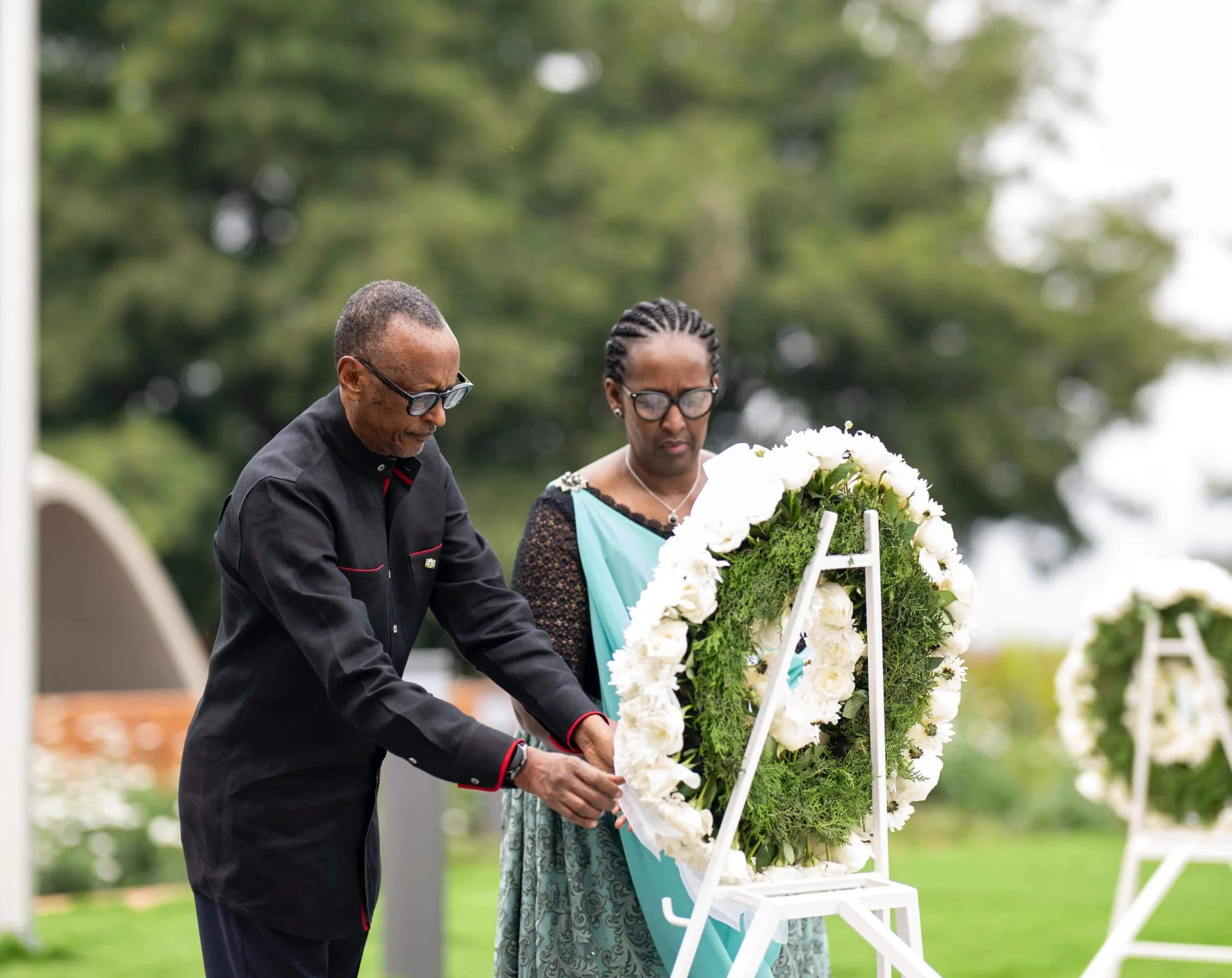 President Kagame, First Lady Lay a Wreath in Commemoration of Rwandan Heroes